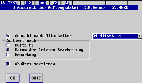 Das Auswahlfenster Mitarbeiter, Sortierung (6 KB)