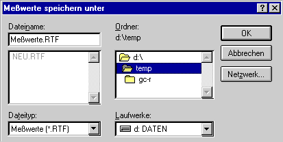 Meßwerte speichern unter (6 KB)
