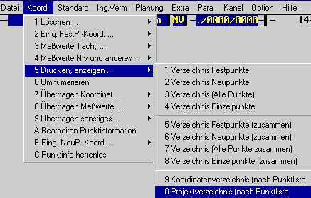 Aufruf Projektverzeichnis nach Punktliste  (8 KB)