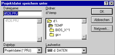 Projektdatei speichern unter (6 KB)