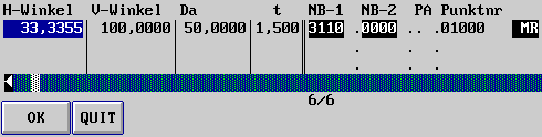 Eingabemaske Neupunkte / Linker Teil (4 KB)